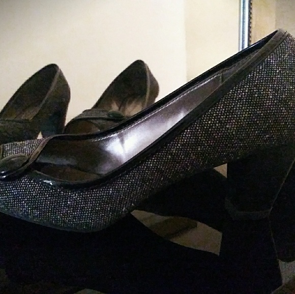 Naturalizer Tweed 7M Peep Toe Heels - Picture 1 of 8